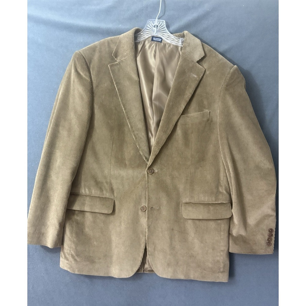 Vintage Meeting Street Corduroy Sport Coad Blazer Mens 44R Tan Brown 100% Cotton